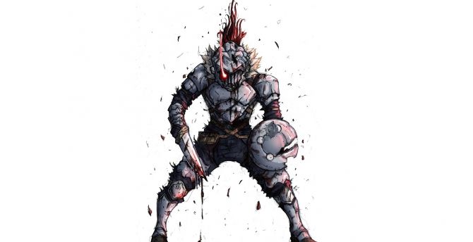 Minimal, Goblin Slayer, anime, warrior, art wallpaper