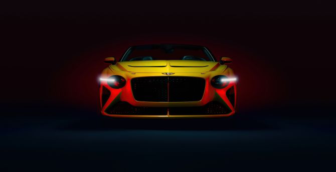 Bentley Bacalar, yellow car, glowing headlight wallpaper