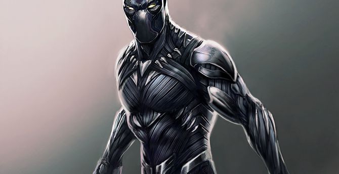 Black Panther Superhero Fan Made Digital Artwork Wallpaper