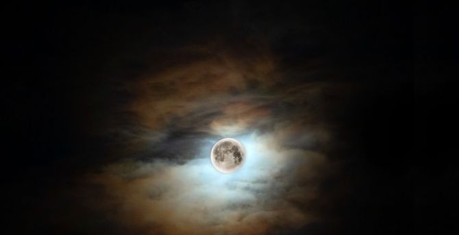 Night, moon, lunar, dark wallpaper