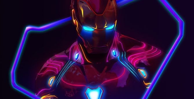 Iron man, supehero nono suit, minimal wallpaper