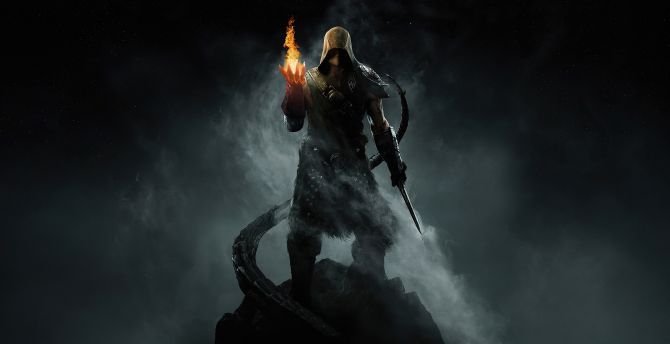 The Elder Scrolls V: Skyrim, warrior, dark, 2020 art wallpaper