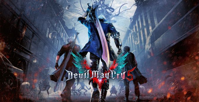Devil May Cry 5, video game, poster, 2018 wallpaper