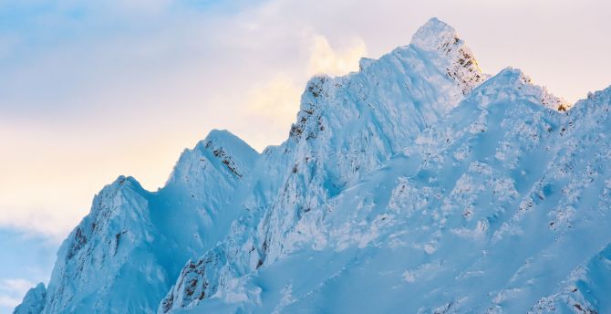 Glacier, mountain, snowy peaks, nature wallpaper
