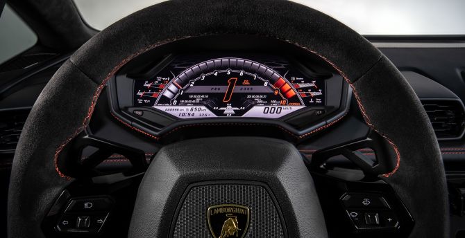Lamborghini Huracan EVO, interior cockpit, 2019 wallpaper