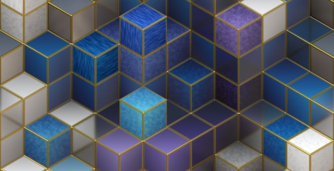 Cubes, cubic square, abstract wallpaper