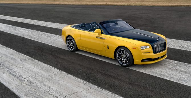 Yellow, Rolls-Royce Dawn, convertible wallpaper