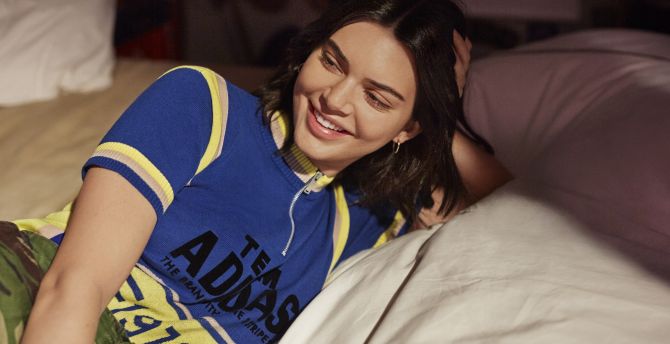 Kendall Jenner, adidas campaign, smile, 2018 wallpaper