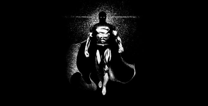 Superman, 2020, dark & minimal, art wallpaper