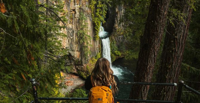 Relax, exploration, outdoor, waterfall, nature wallpaper