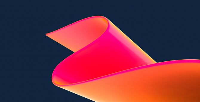 Bend, curve, orange-pink, abstract wallpaper