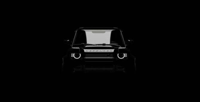 Dark, front view, Land Rover Defender, 2023 car wallpaper