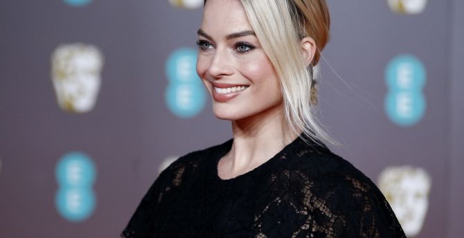 2020, Margot Robbie, sweet smile, actress wallpaper