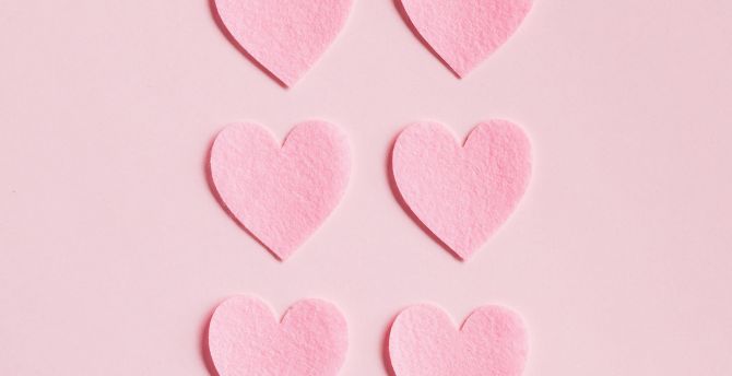 Pink hearts, minimal wallpaper