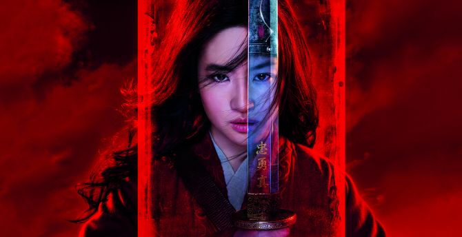 Mulan, Liu Yifei, Disney movie, warrior wallpaper