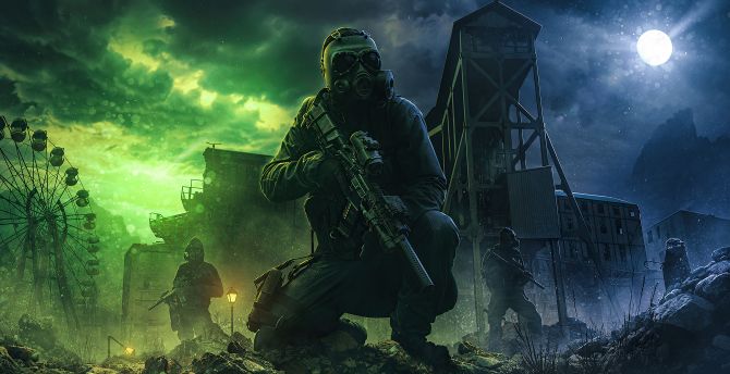 Men with gun, soldier of destruction, video game, artwork wallpaper