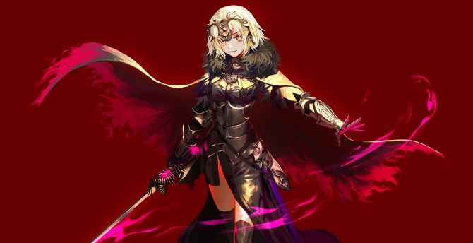 Blonde and hot, Jeanne d'arc, Fate, anime wallpaper