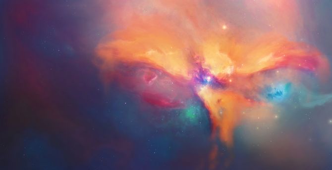 Cosmos, nebula, universe, colorful clouds, art wallpaper