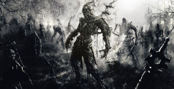 Creepy, zombie, dark, art wallpaper