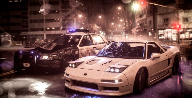 Need for speed, Acura NSX vs police car wallpaper