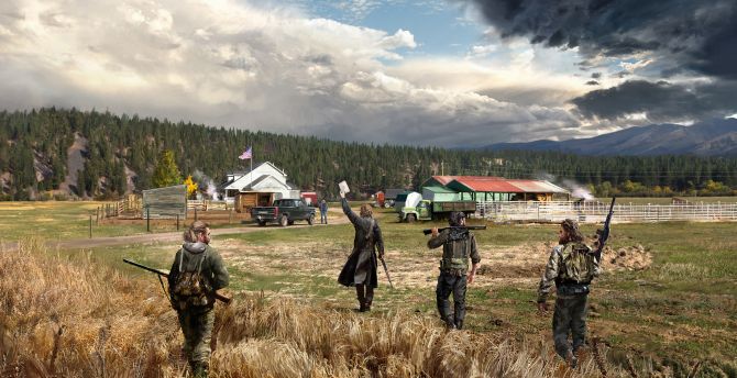2018, landscape, crew, video game, Far Cry 5 wallpaper