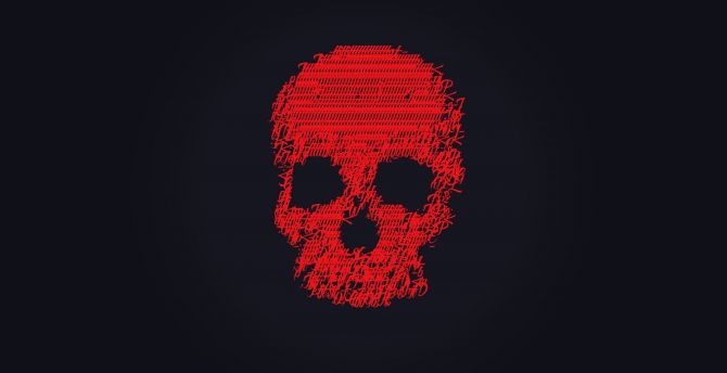 Skull, glitch art, minimal, dark red wallpaper