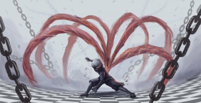 Wallpaper ken kaneki, tokyo ghoul, anime, dark desktop wallpaper, hd image,  picture, background, fed51a