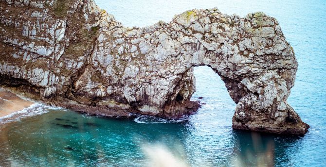 Coast, rock arch, sea, nature wallpaper
