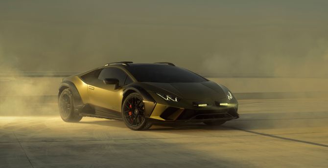 Lamborghini Huracan Sterrato, 2023 dark-green car wallpaper