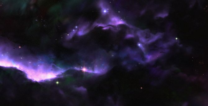 Nebula, stars, glare, dark, space, art wallpaper