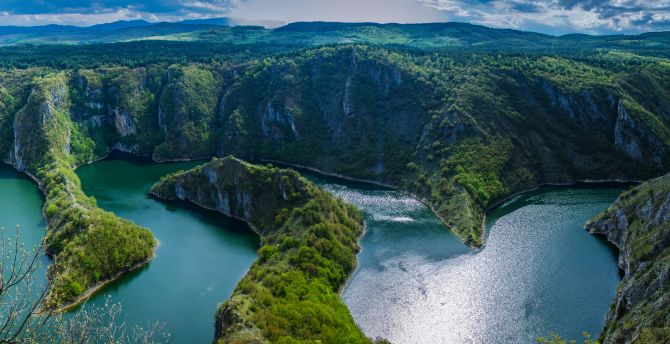 Desktop wallpaper  valley river landscape nature  aerial  