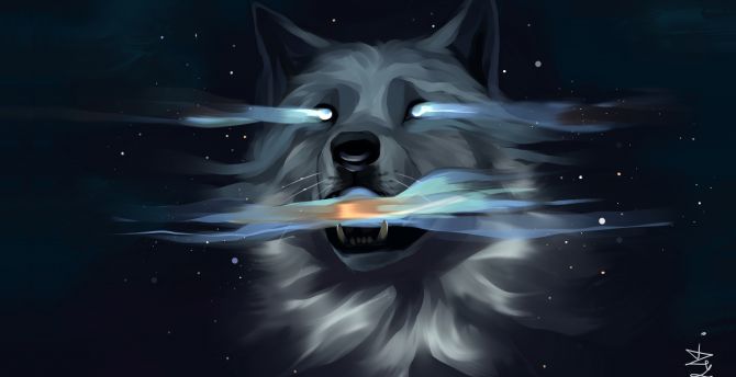 Wolf's muzzle, fantasy, art wallpaper