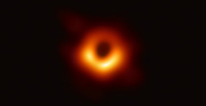 Black hole, minimal, blur, NASA, 2019 wallpaper