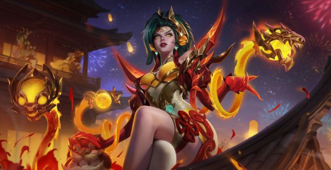 Zyra of LOL online game, woman character skin, 2024 wallpaper