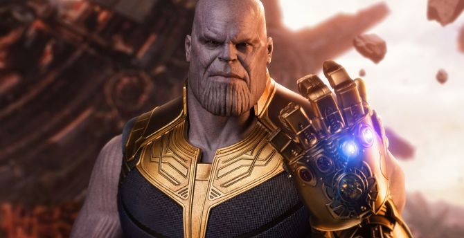 Thanos, Avengers: infinity war, toy art wallpaper