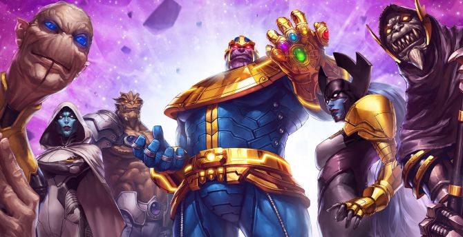 Mobile game, Thanos and his team, Marvel: Contest of Champions wallpaper