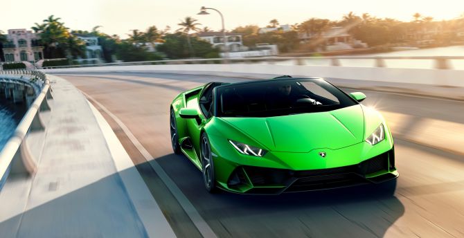 On-road, luxury sports car, Lamborghini Huracan wallpaper