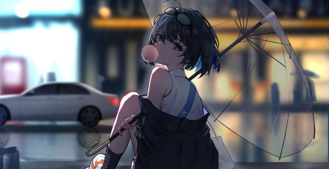 Anime Girl Wallpaper Rain gambar ke 3