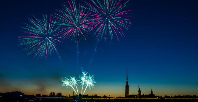 Celebrations, fireworks, sky, night wallpaper
