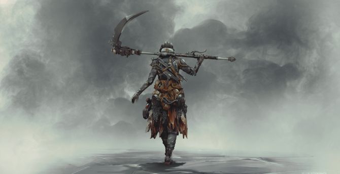 Ashen, warrior, video game wallpaper