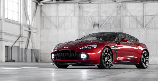 Red Aston Martin Vanquish Zagato, sports car wallpaper