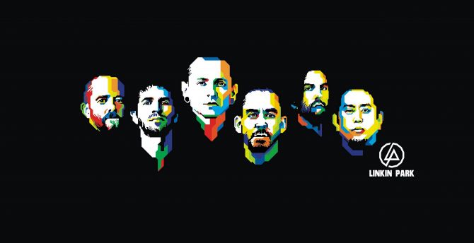 Linkin park, American, Rock band, minimal, digital art wallpaper