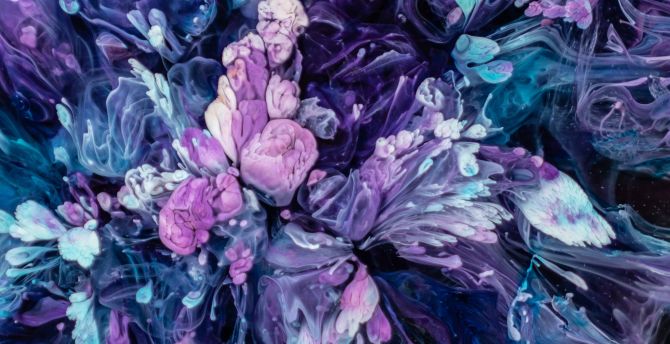 Purple, floral, blossom, art wallpaper