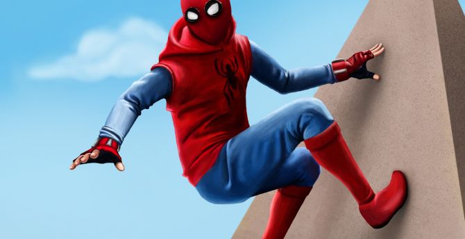 Spider-Man: Homecoming, movie, homemade suit, artwork wallpaper