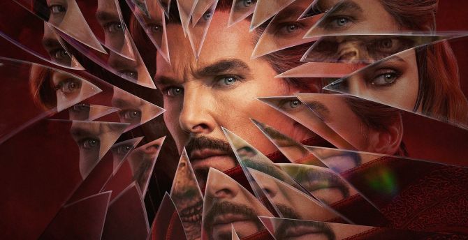Movie, Doctor Strange in the Multiverse of Madness, scattered mirror, imax poster wallpaper