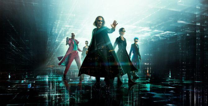 2021 movie, The Matrix Resurrections, poster wallpaper