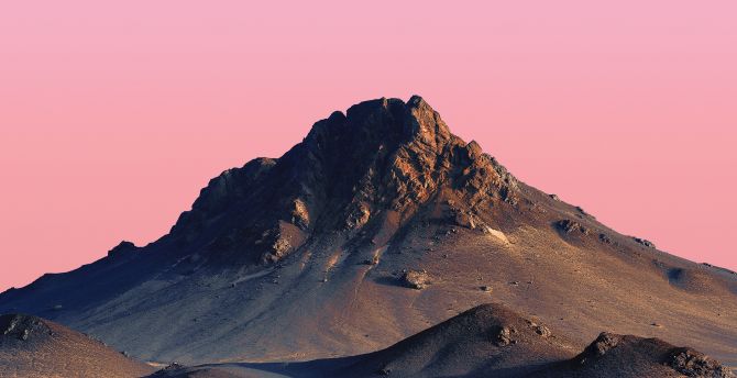 Pink n clean sky, hilltop, desert, sunset, nature wallpaper