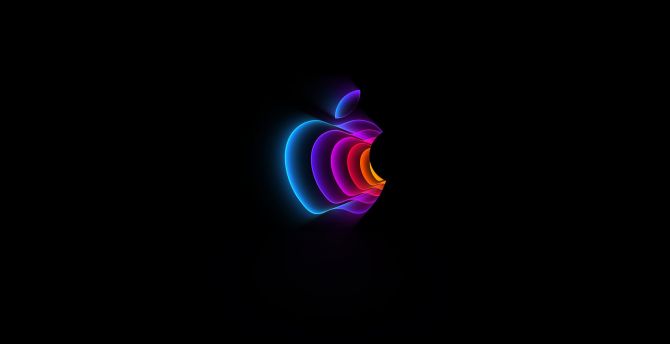 Apple's logo, dark & minimal, 2022 wallpaper