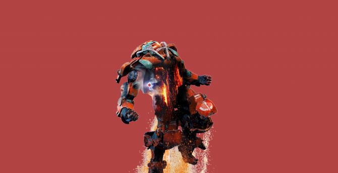 Red armor suit, Anthem, 2019 game wallpaper