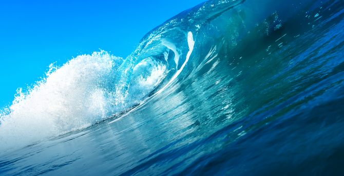 Ocean, waves, blue, sea waves wallpaper